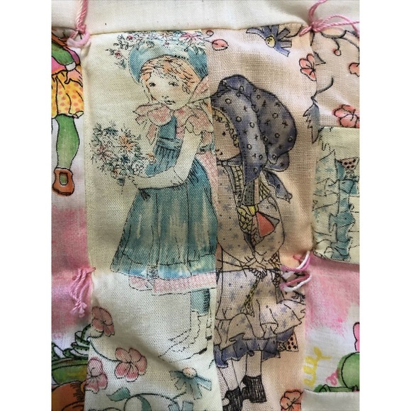 Quilt Handmade Holly Hobbie Theme Pink 38 x 38 Crib or Throw Lap - Picture 9 of 12